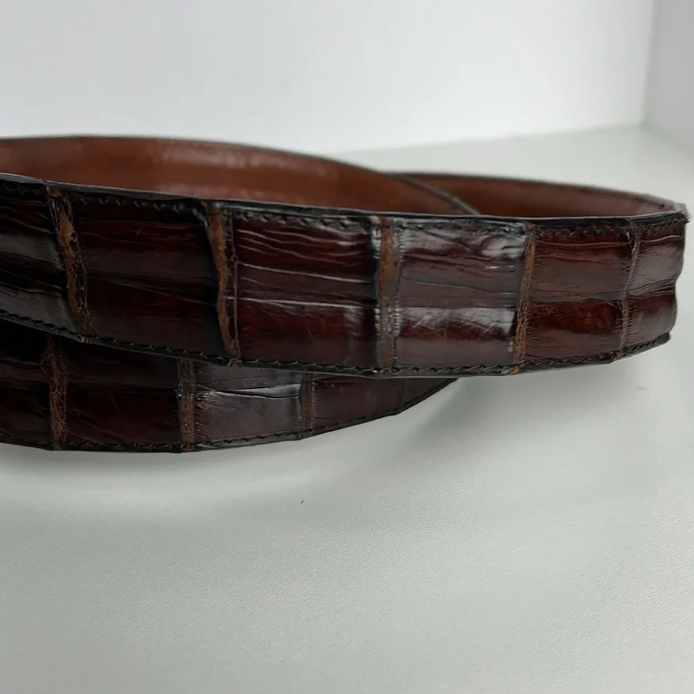 Torino South American Crocodile Western Belt Sz 38